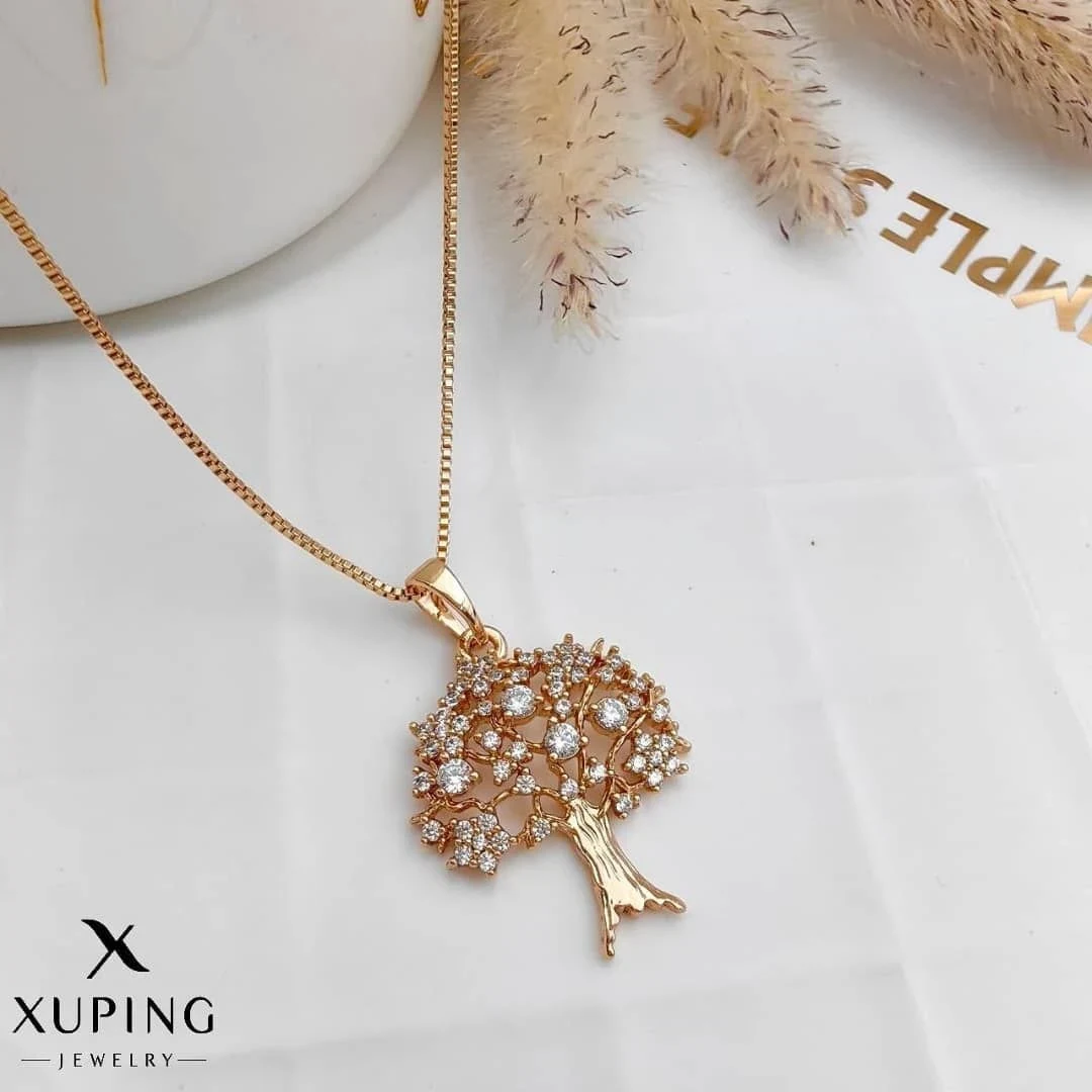 گردنبند ژوپینگ مدل درخت زندگی نگین دار