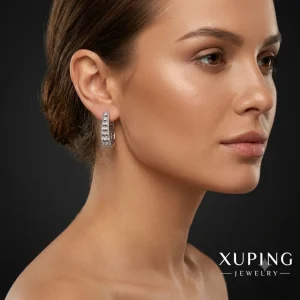 گوشواره جواهری ژوپینگ با نگین زیرکونیا
