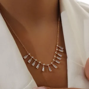 گردنبند ژوپینگ مدل نگین آویز باگت